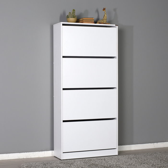 Hanah Home Zapatero Blanco con 4 Cajones Hanah Home Zapatero Blanco con 4 Cajones